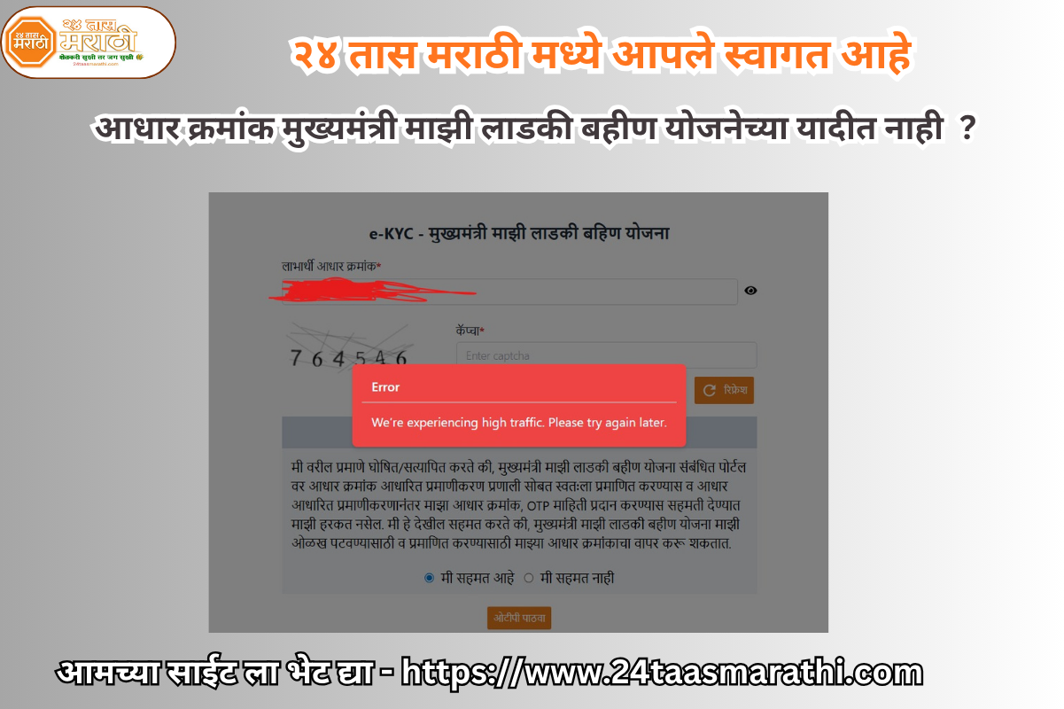 Ladki bahin ekyc error problem