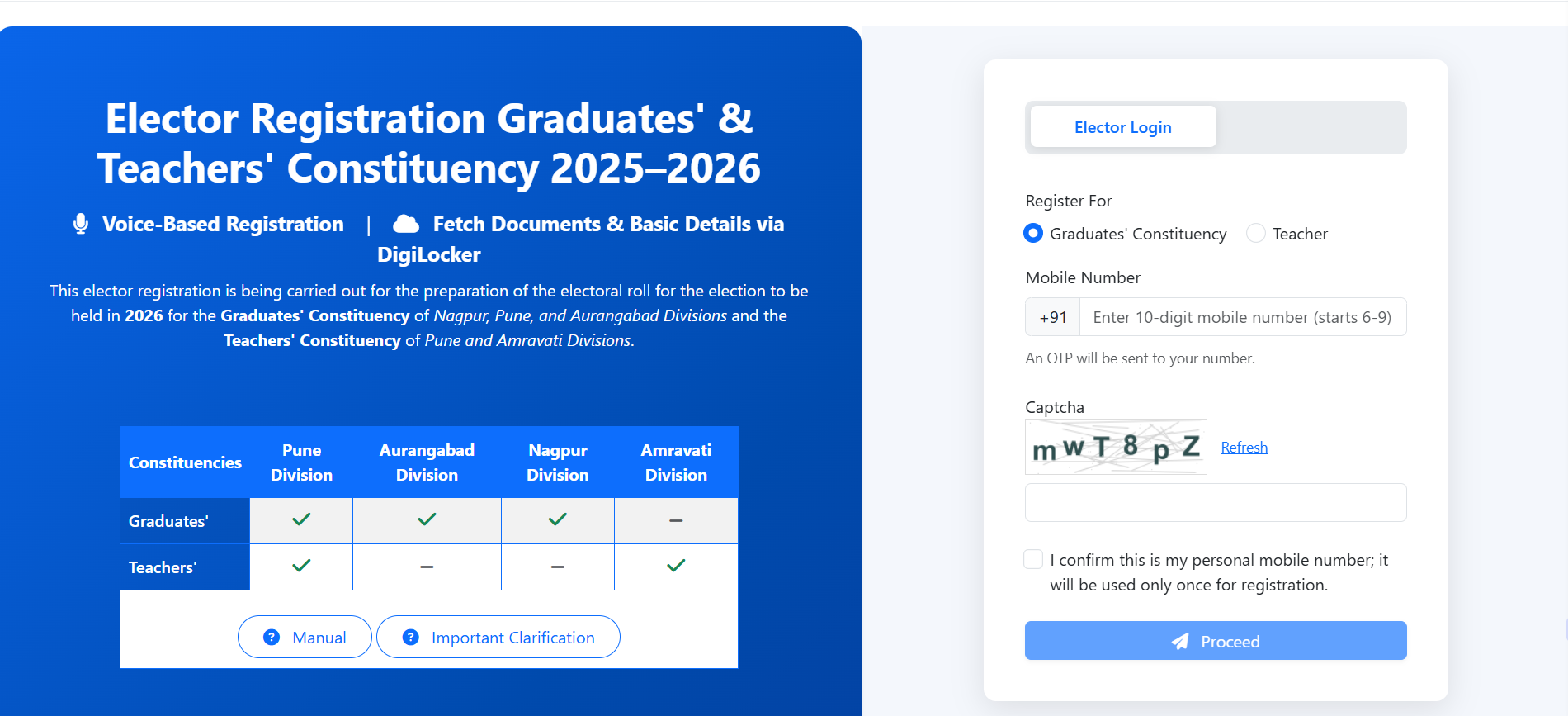 Graduate Voter Registration Online Maharashtra | Padvidhar Matdar Nondani