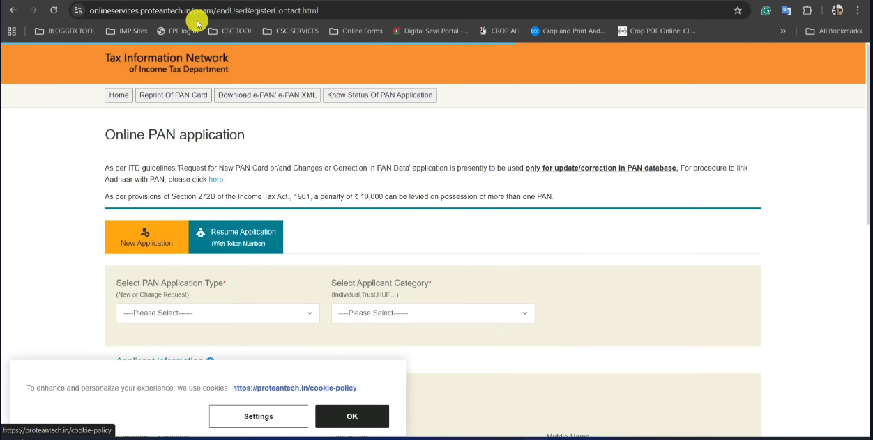 New Pan Card Apply Online | e pan card online apply | instant New PAN card online apply proteantech ।