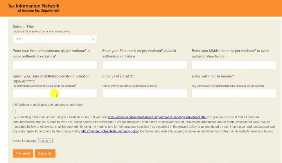 New Pan Card Apply Online | e pan card online apply | instant New PAN card online apply proteantech ।